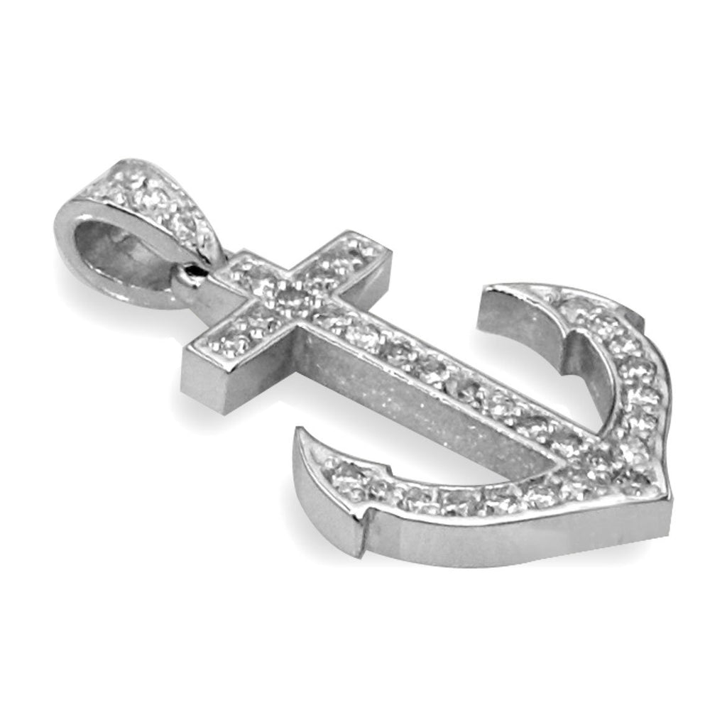 White gold hot sale anchor charm