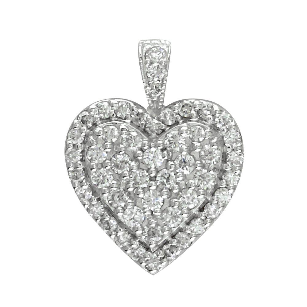 Diamond cluster heart on sale pendant