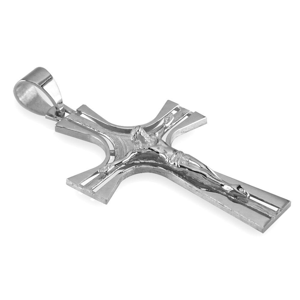 Extra large silver hot sale cross pendant