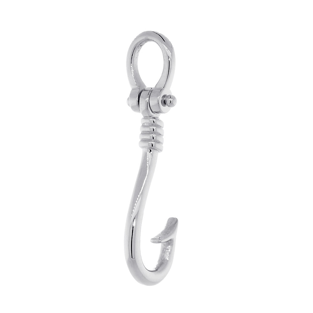 Fish Hook Pendant in Gold - 24mm