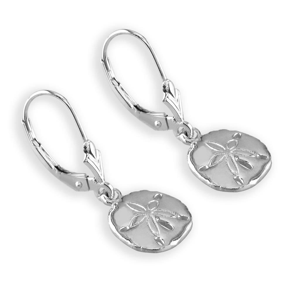 White gold sand hot sale dollar earrings