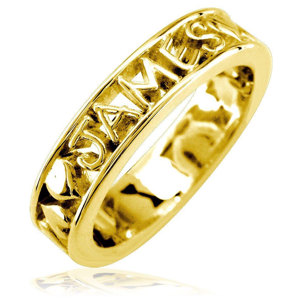 Stackable name rings white on sale gold