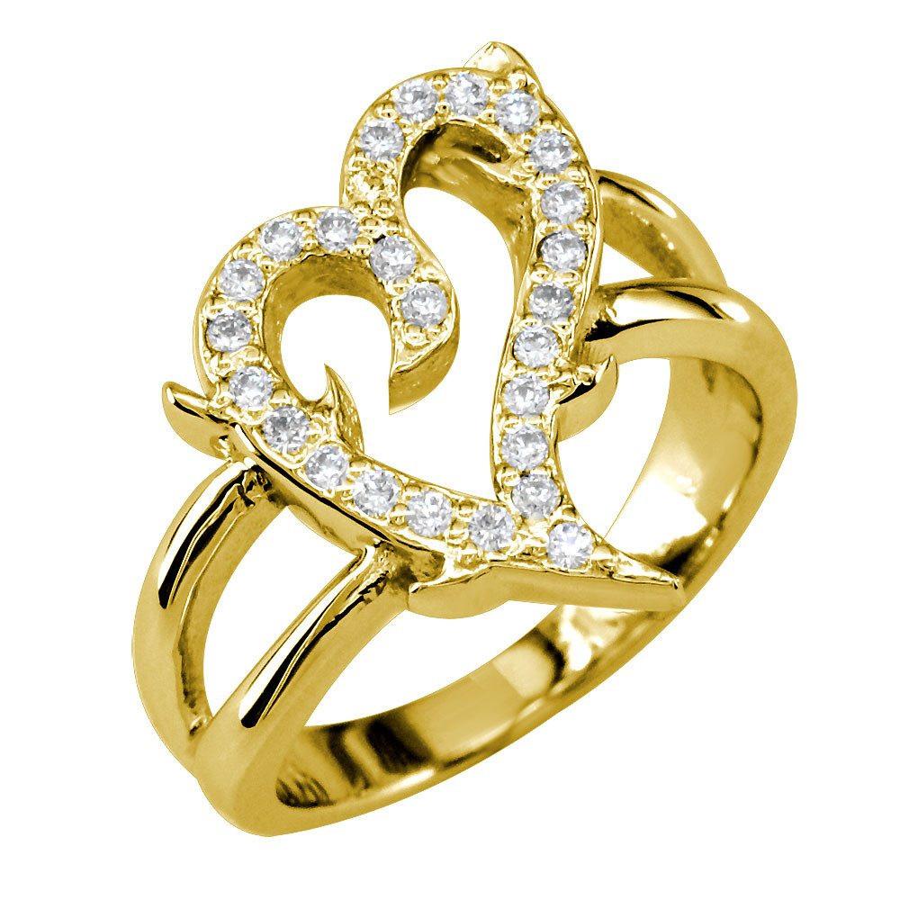 Heart Shape Gold Ring Design, 14k Gold Jewelry Heart Ring