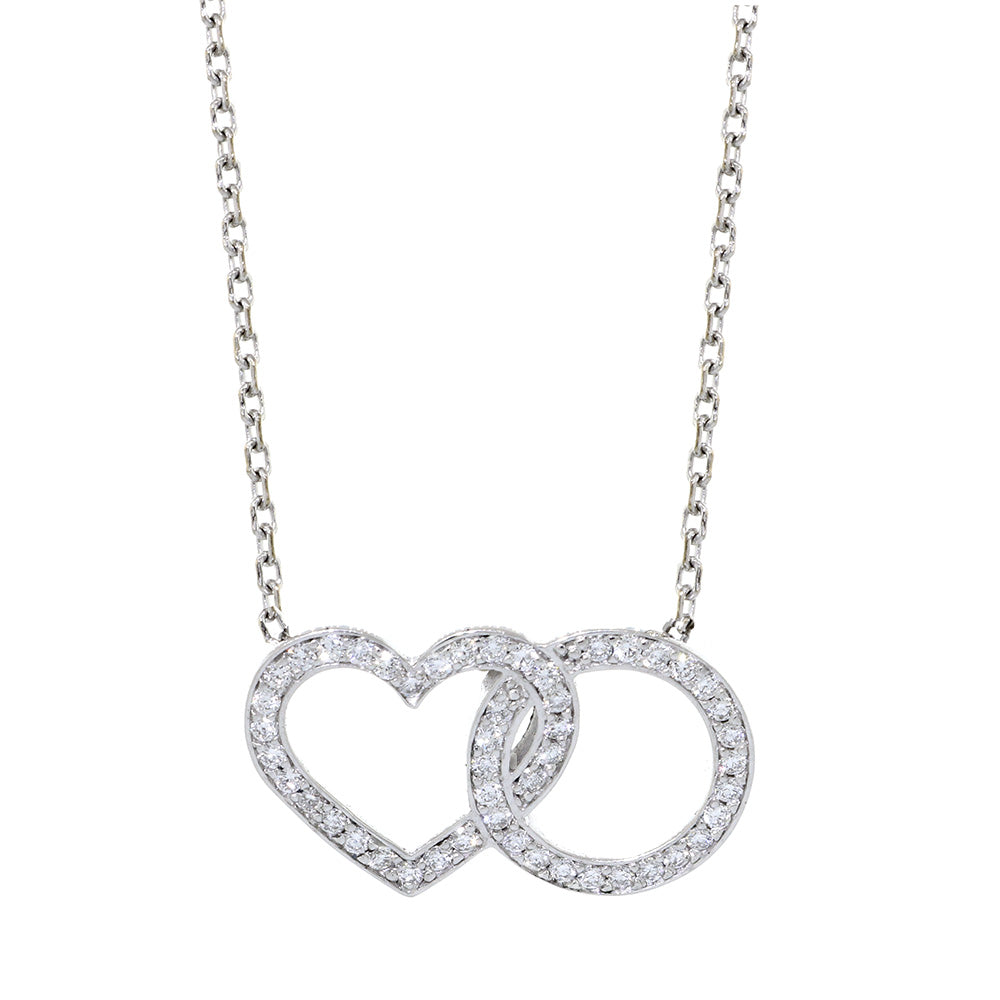 1.00 ct. t.w. Diamond Heart Pendant Necklace in 14k White Gold with Chain