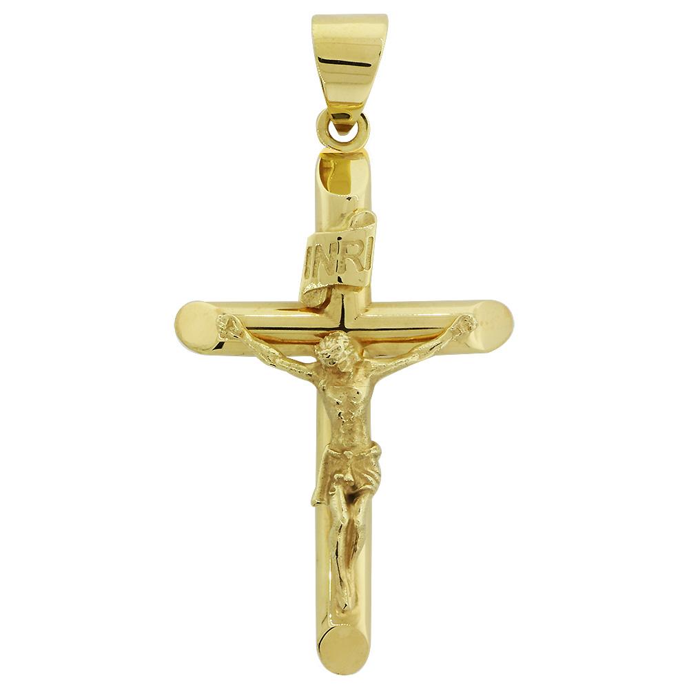 43mm Inri Jesus Crucifix Cross Charm in 18K yellow gold