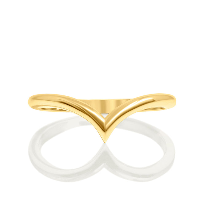 14K Yellow Gold Chevron Ring - Band