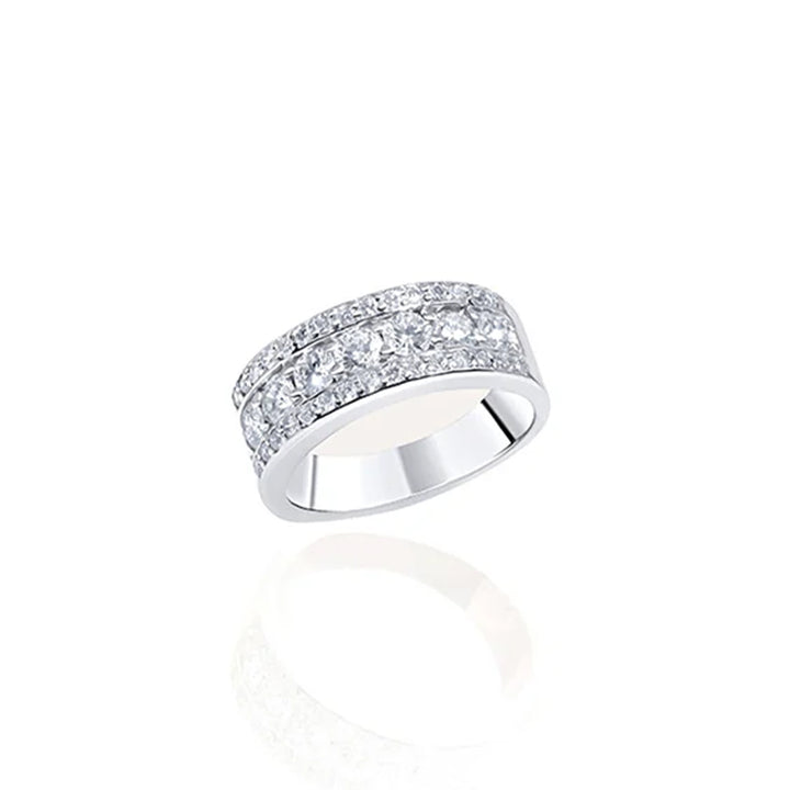 14K White Gold & Diamond Wedding Band - Ring