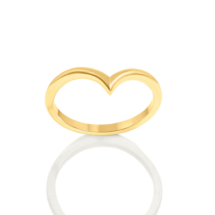 14K Yellow Gold Chevron Ring - Band