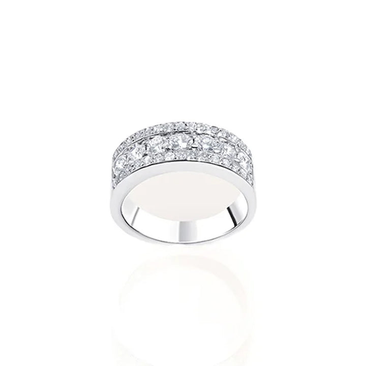 14K White Gold & Diamond Wedding Band - Ring