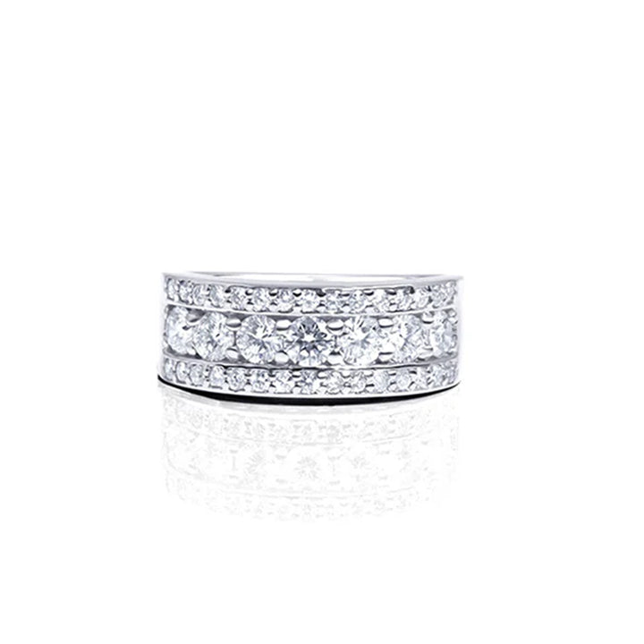 14K White Gold & Diamond Wedding Band - Ring