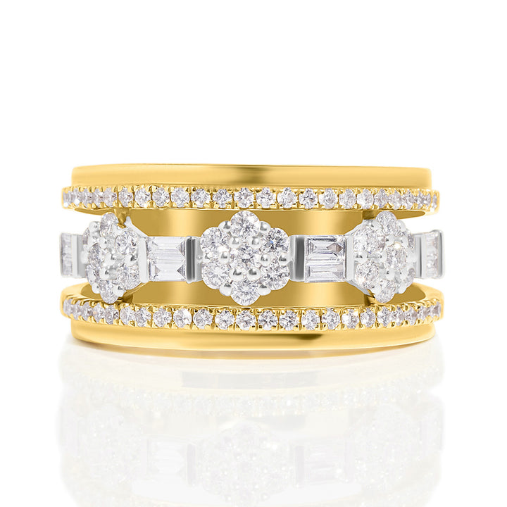 18k Yellow & White Gold Diamond Ring/Band.