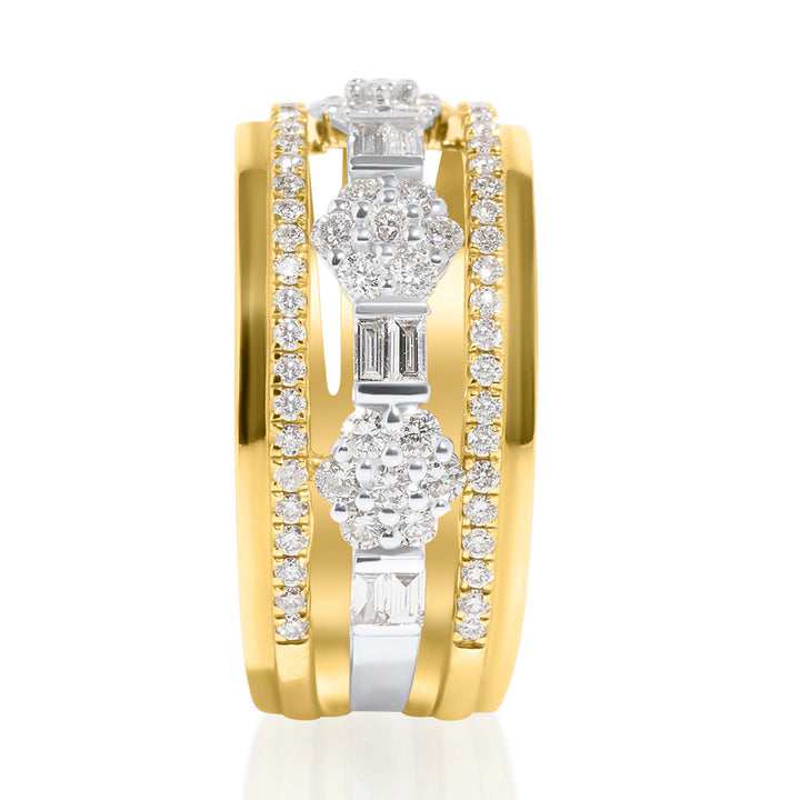 18k Yellow & White Gold Diamond Ring/Band.