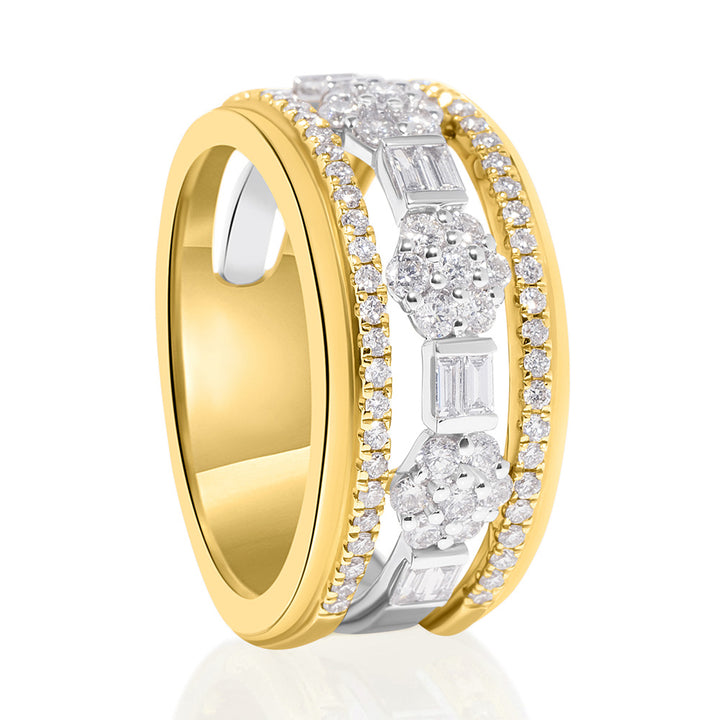 18k Yellow & White Gold Diamond Ring/Band.