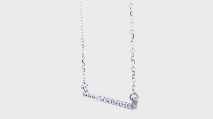 39mm Diamond Bar Necklace, 0.43CT in 14K White Gold