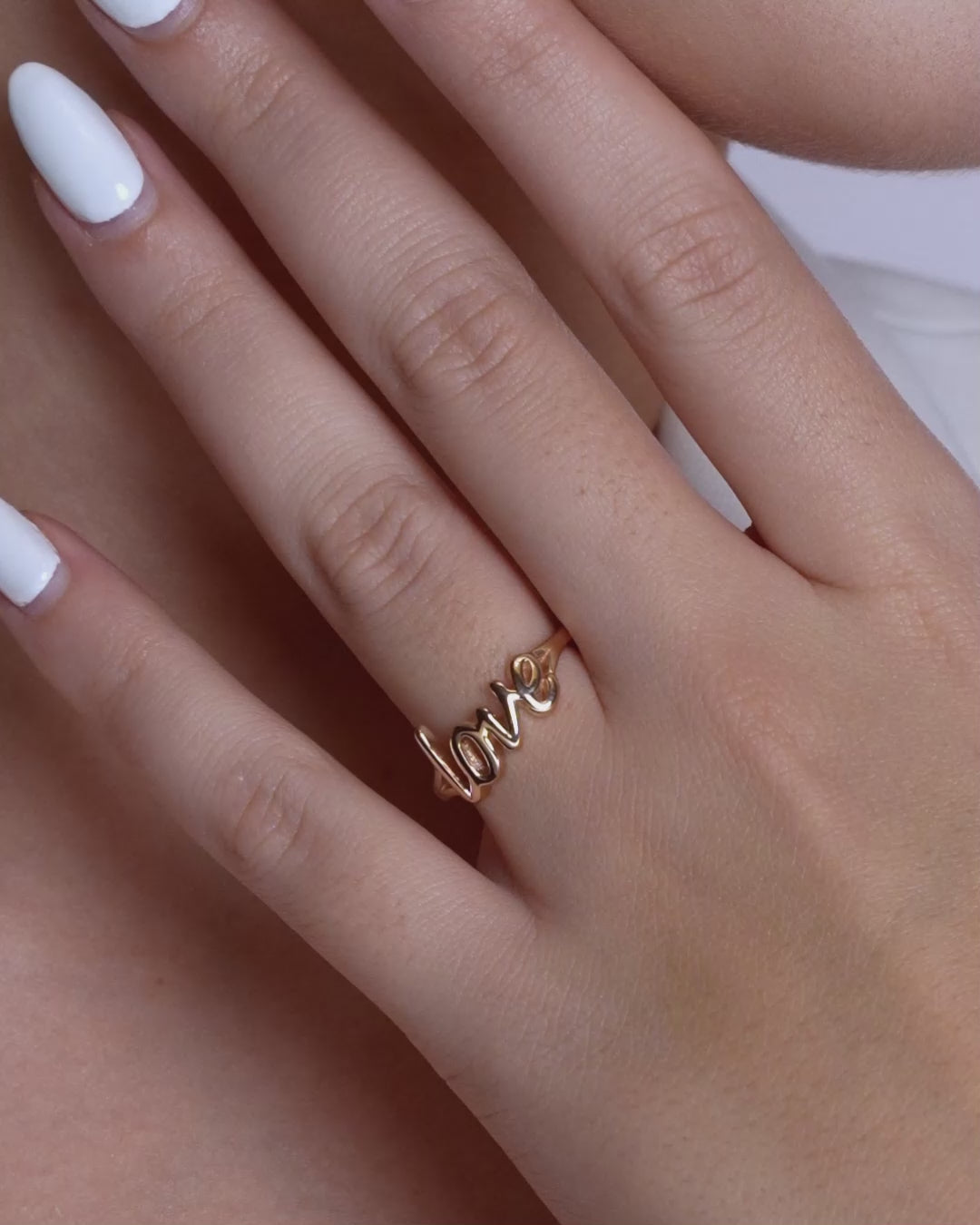 Script Love Ring, 14K Yellow Gold