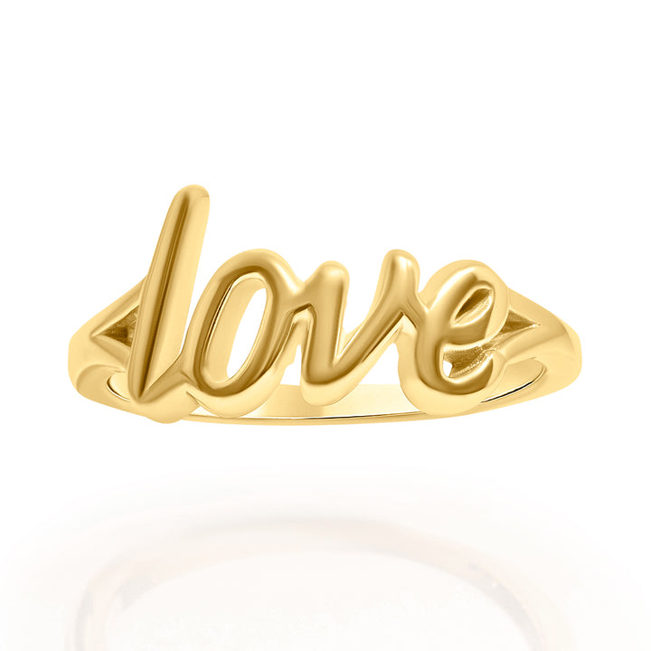 Script Love Ring, 14K Yellow Gold