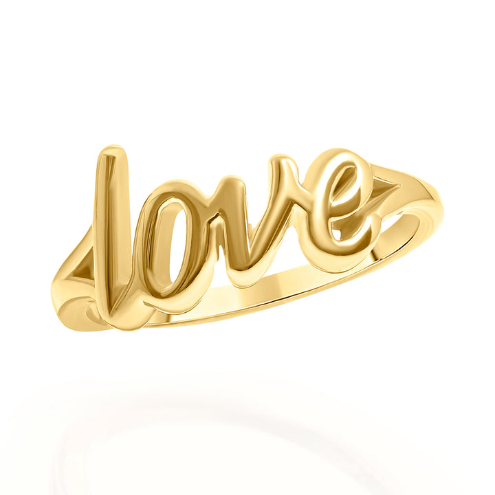 Script Love Ring, 14K Yellow Gold