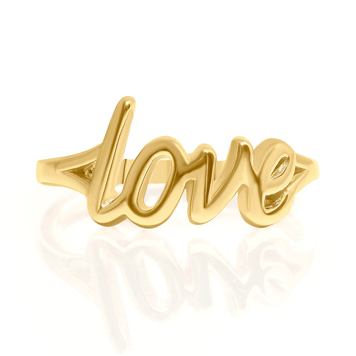 Script Love Ring, 14K Yellow Gold