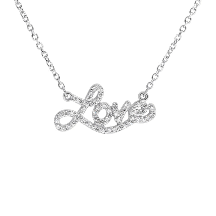 Love Necklace, 14K White Gold & Diamond Necklace