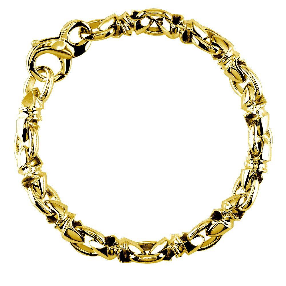 8.5mm Size Fishing Swivel Bracelet in 14k Yellow Gold, 8.5 Inches