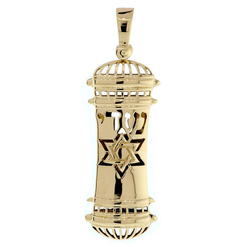 Gold on sale mezuzah charm