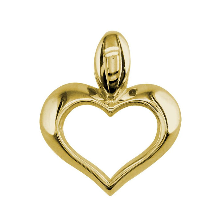 Small Open Heart Charm in 14K Yellow Gold