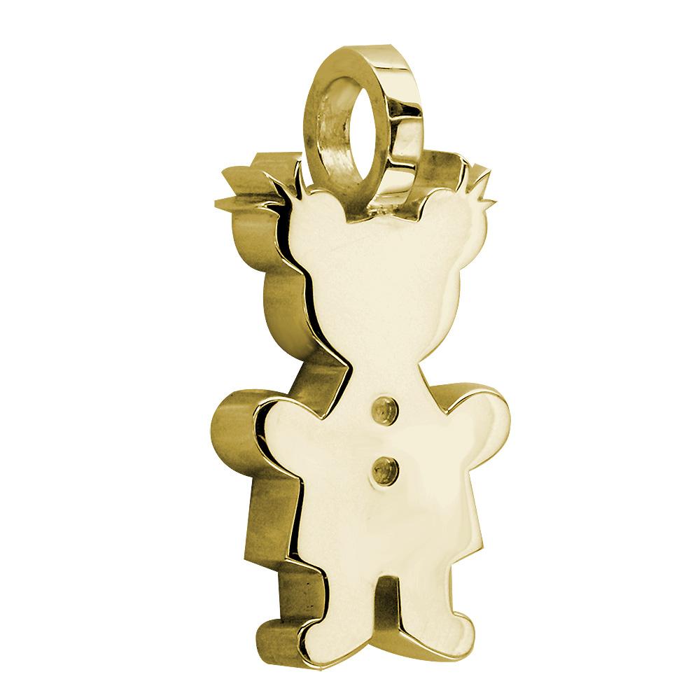Extra Large Sziro Girl Charm for Mom, Grandma in 18k Yellow Gold