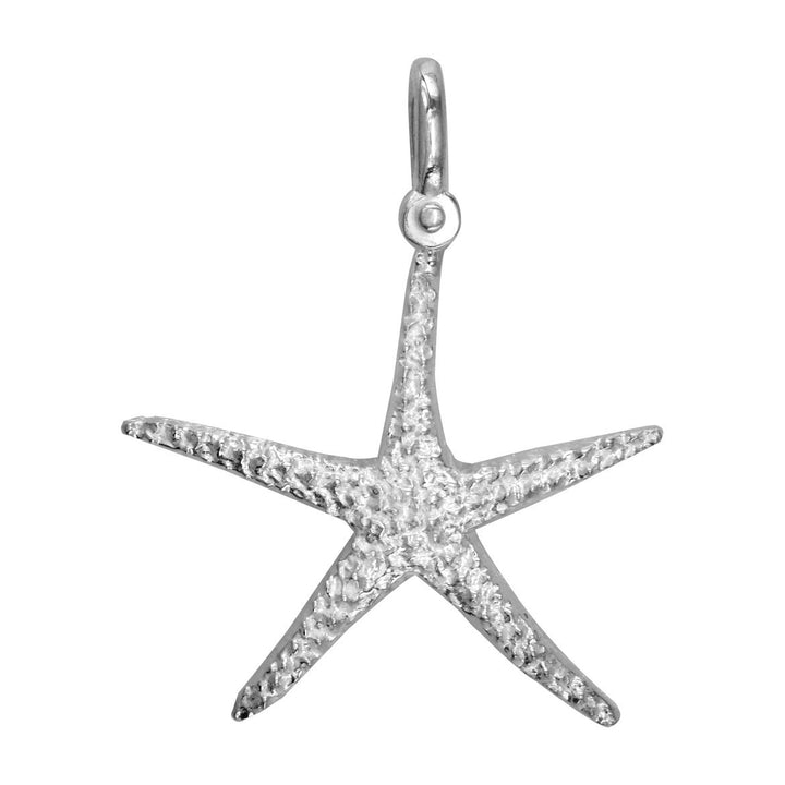 Small Thin Starfish Charm in Sterling Silver