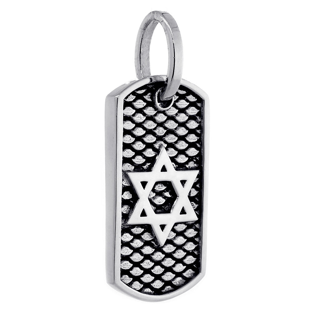 Sterling offers Silver Star Of David Dog-Tag Style Necklace