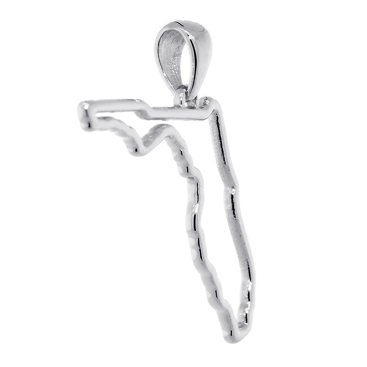 26mm Open State of Florida Charm in Sterling Silver