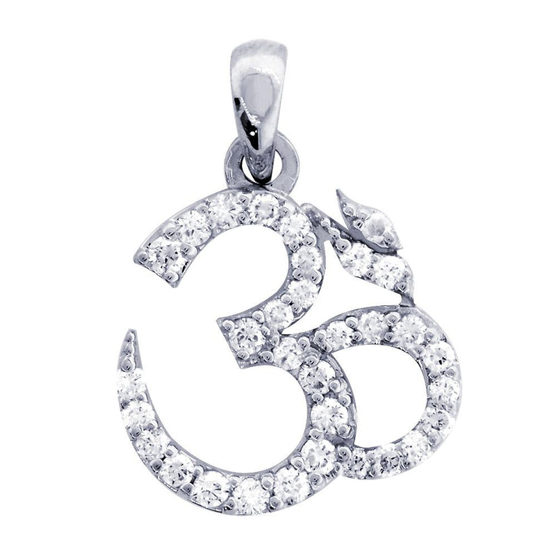 Diamond Number Charms | Womens Gold Jewelry 14kt White Gold / 3 / Cubic Zirconia (cz)
