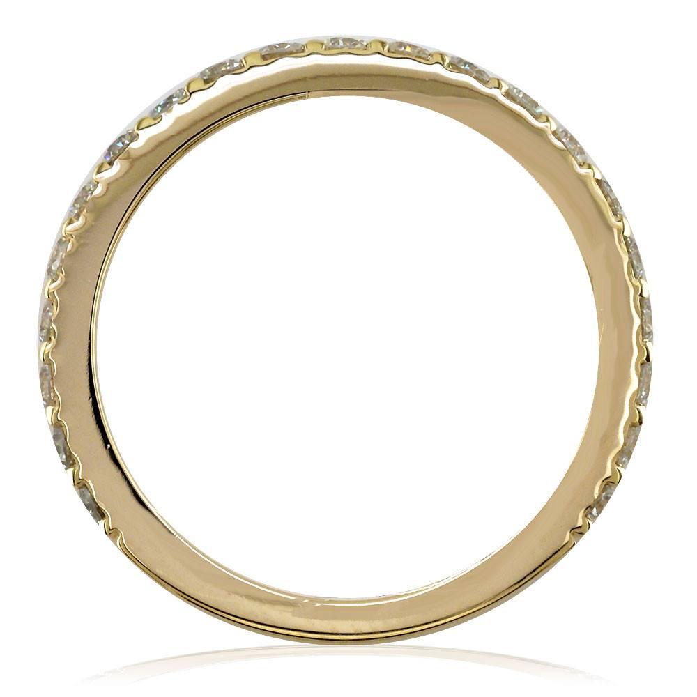 Round Diamonds Matching Wedding Band, 0.75CT in 18k Yellow Gold