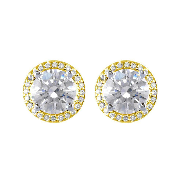 Round Diamond Stud Earring Jackets, 11.7mm in 18k Yellow Gold