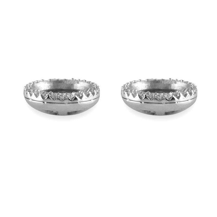 Round Diamond Stud Earring Jackets, 13.2mm in 14k White Gold