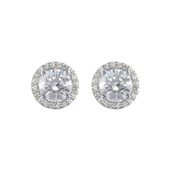 Round Diamond Stud Earring Jackets, 9mm in 14k White Gold