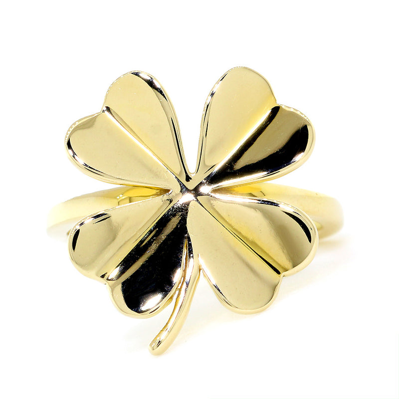 14Kt Yellow Gold Mother Of Pearl Four Leaf Clover