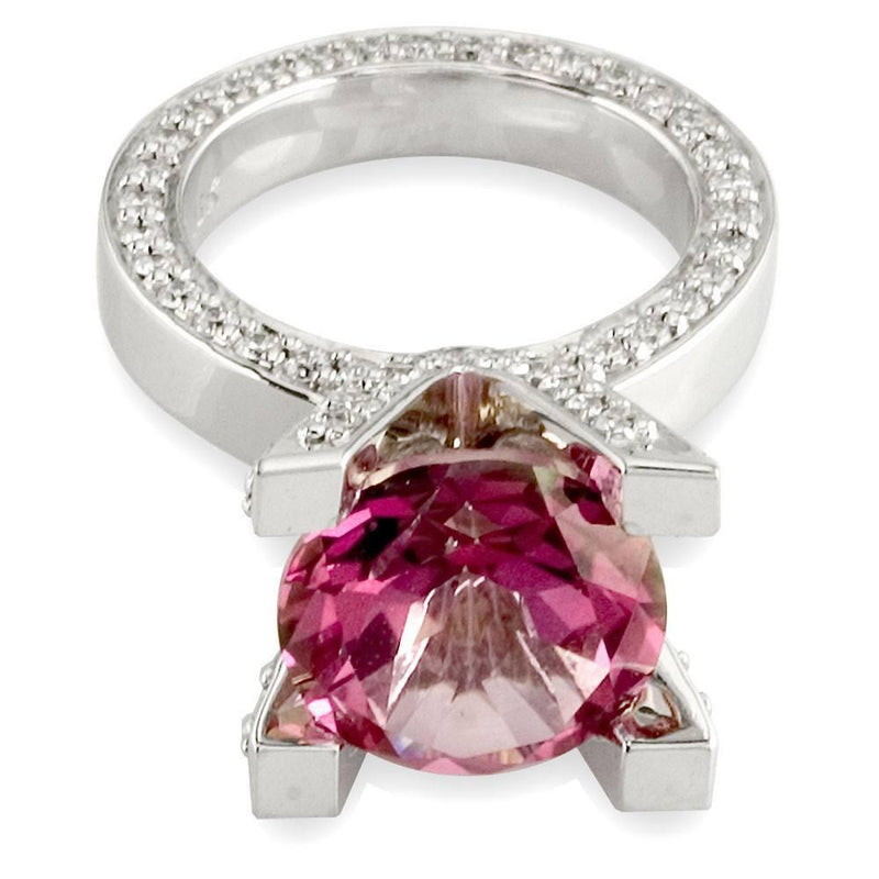 Tiffany and Co. Pink Sapphire and Diamond Large Heart Platinum
