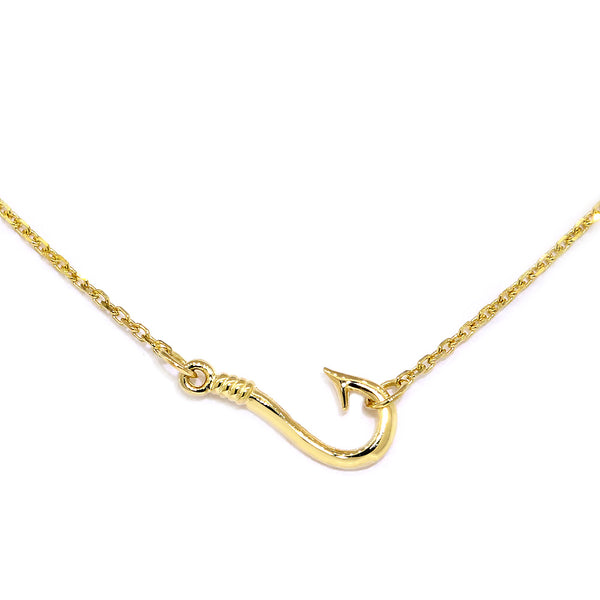 Charm Holder Necklace 18k Gold Fish Hook – HW