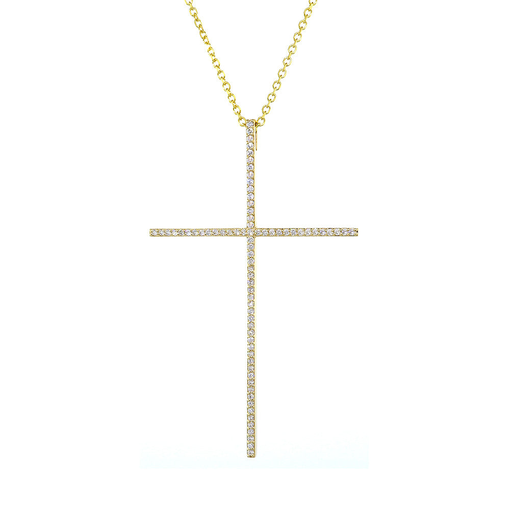 Single diamond store cross necklace