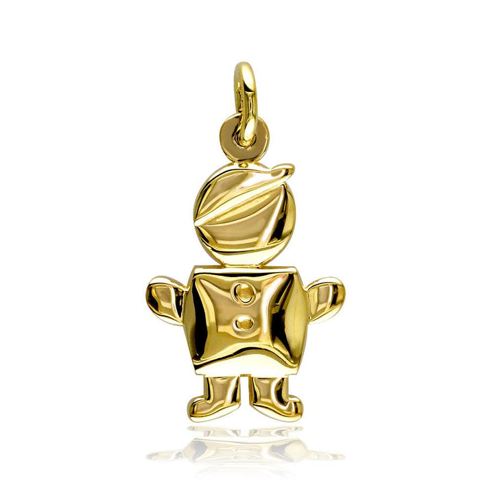 Small Belly Kids Sziro Boy 18k Yellow Gold Charm for Mom, Grandma