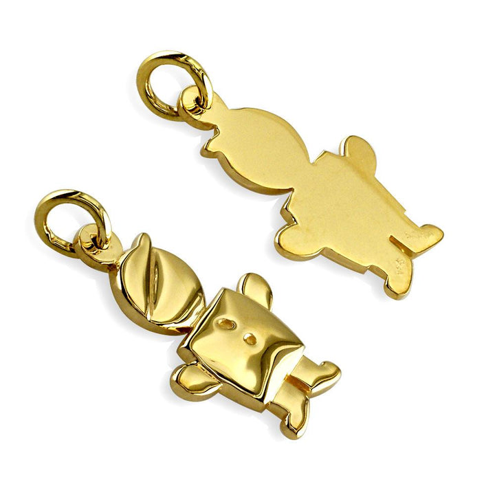 Small Belly Kids Sziro Boy 18k Yellow Gold Charm for Mom, Grandma