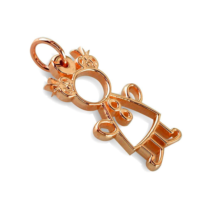 Large Cookie Cutter Girl Charm for Mom, Grandma in 18k Pink Gold