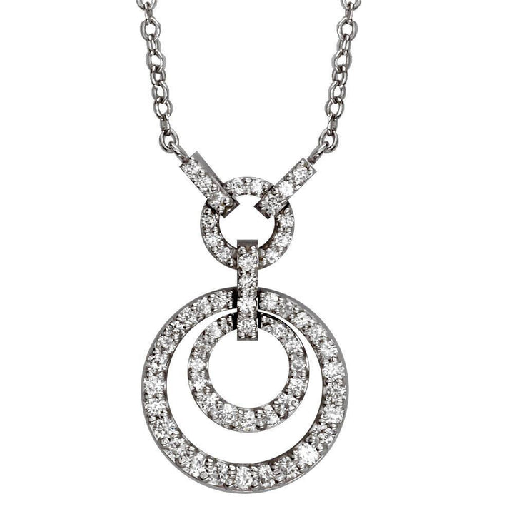 Diamond Circles Pendant with Chain in 14K Gold, 0.56CT