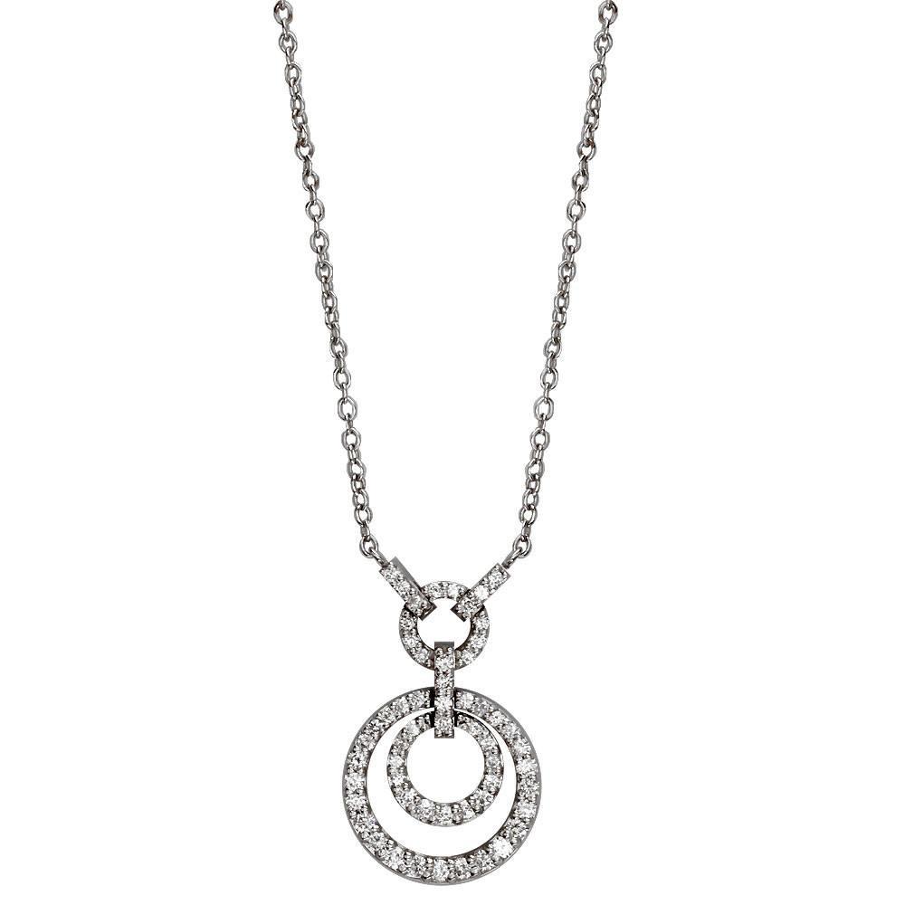 Diamond Circles Pendant with Chain in 14K Gold, 0.56CT